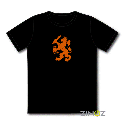 Led T-Shirt Zwart Oranje Leeuw