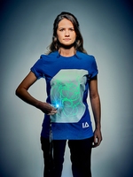 Blauw Shirt met Groene Glow in de maten S-M-L-XL-XXL